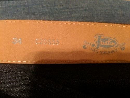 Justin's Vintage Western Spirit Cross Belt C20555 36 pre-owned