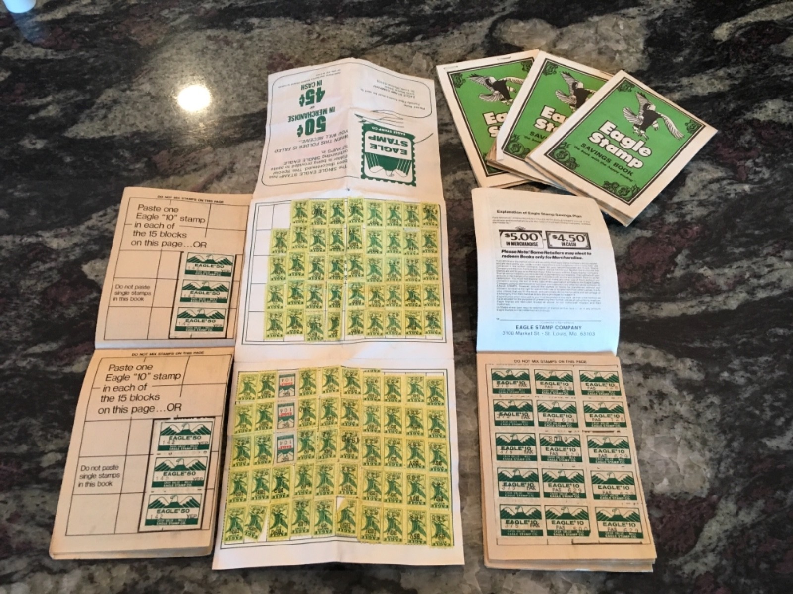 Rare Vintage Eagle Stamp Co.Block Cash Value Trading Stamps - Cleveland - May Co