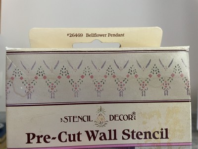 VTG Plaid Stencil Decor #26469 Bellflower Pendant ,  Pre-Cut Mylar Stencils, NOS