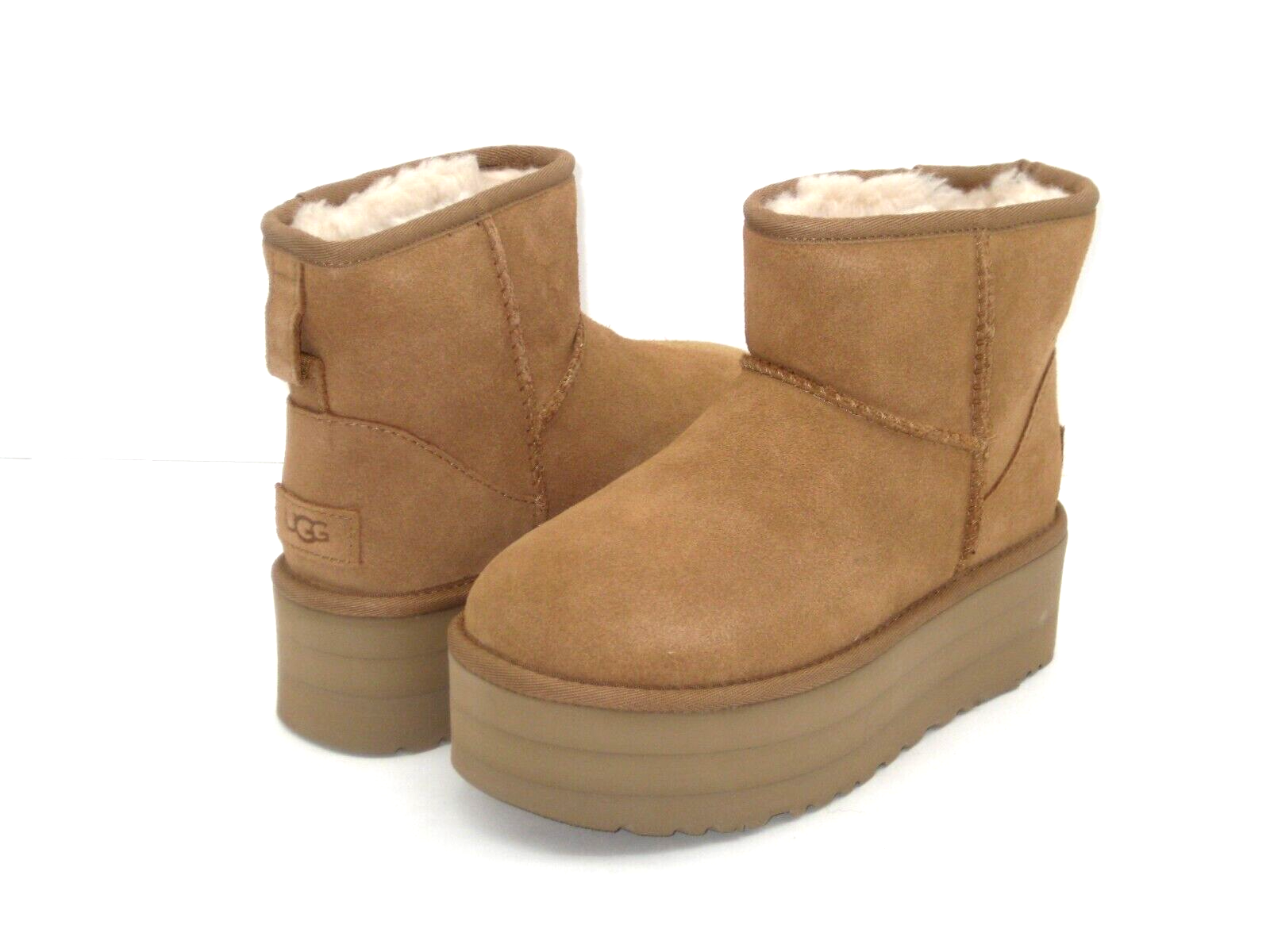 UGG CLASSIC MINI PLATFORM WOMEN BOOTS SUEDE CHESTNUT US 6 UK 4 EU 37 JP 23