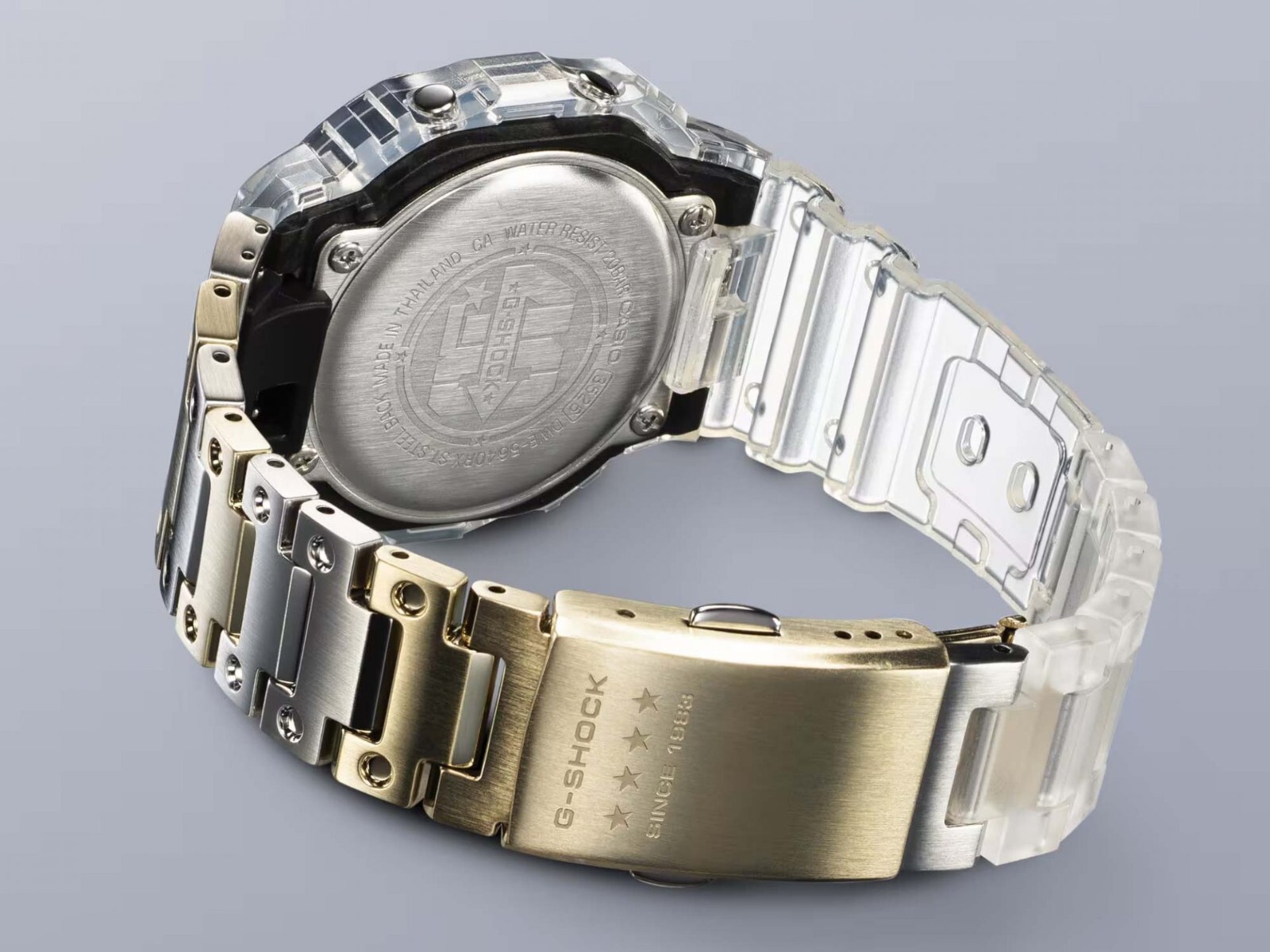 Pre-owned Casio G-shock 40th Anniversary Clear Remix Men's Watch Dwe-5640rx-7