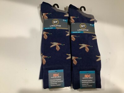 NWT GT by Gold Toe - 6 Pr (2 pkgs of 3 per pkg) -  Men's Fashion Crew Socks -NEW
