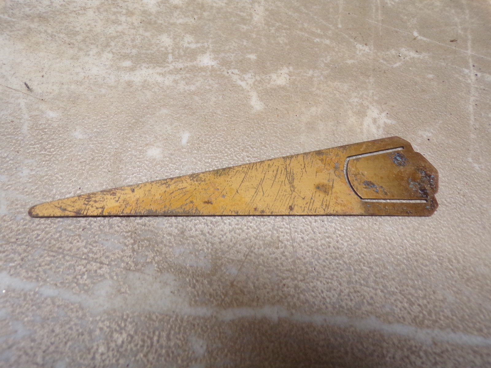 Old Brass Advertising Book Marker Warp Publishing Minden Nebraska