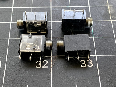 5x  3.5 mm Jack Panel Mount Female Mono 1/8'' Solder Terminal - Transparet Side