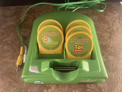 Leapfrog Click Start My First Computer Console & 5 Cartridge Game Learning-Works