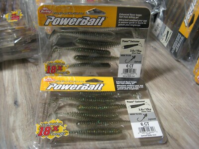 2 Packs Berkley 3.8'' Power Swimmer Soft Fishing Swim Baits Silver Flash Color