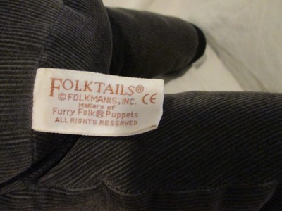 FOLKTAILS FOLKMANIS PLUSH PUPPET MAN MUSTACHE VINTAGE