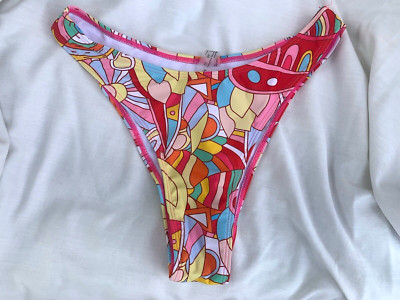Women's SHEIN Bikini Bottom Cheeky High Waisted Medium Retro Floral