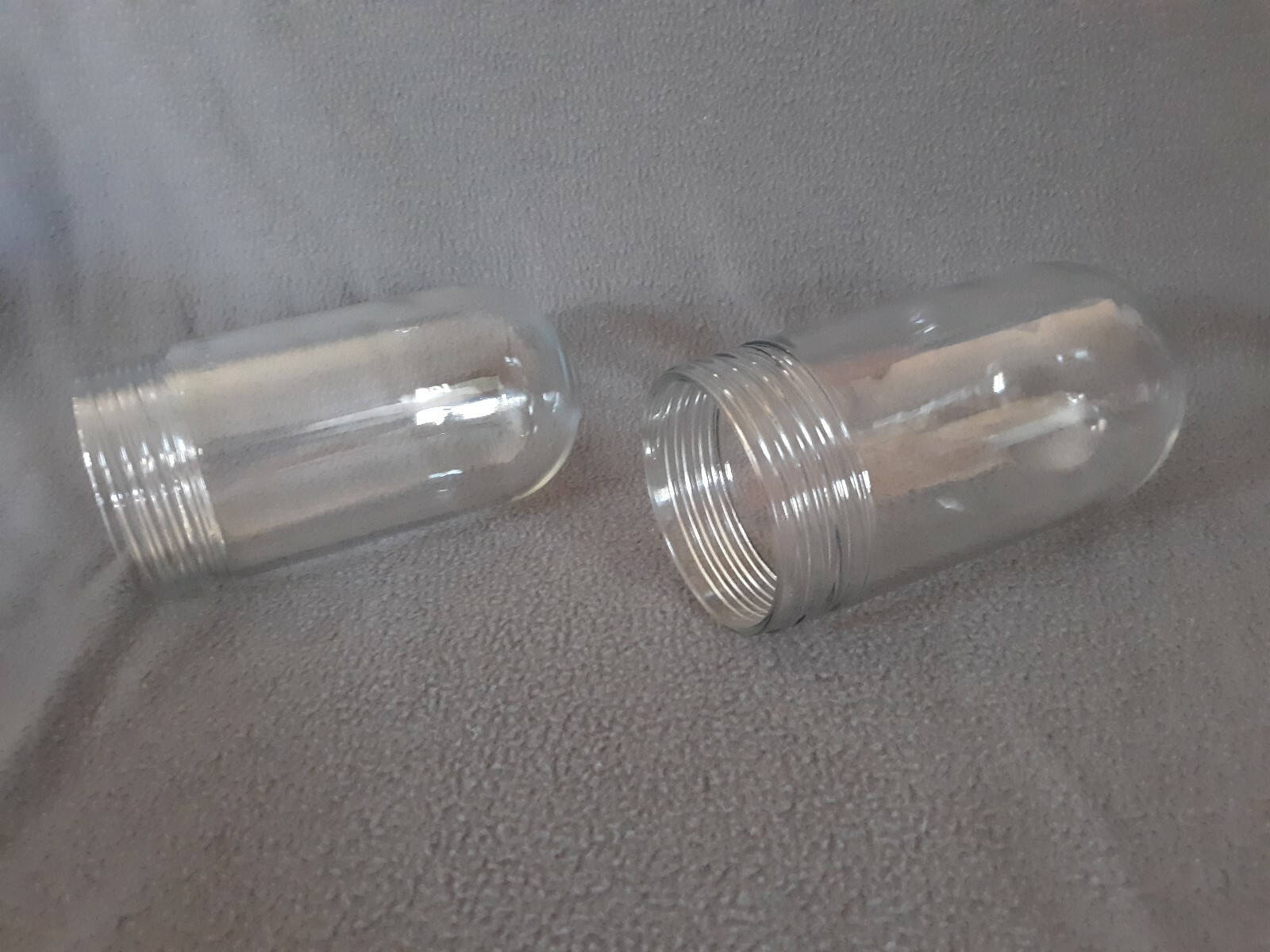 Vintage Industrial Glass Bulb Covers - P.G. CO Set of 2 - 6 1/2