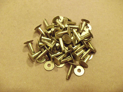 Solid Brass Flat Head Rivets & Burrs 1/2'' 12 Gauge (1 Pound) SCA