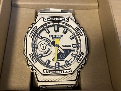 Pre-owned Casio G-shock Ga-2100mng-7ajr White Watch Box Manga Theme Rare Jpn