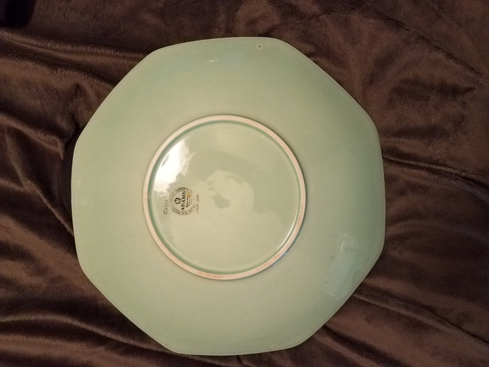 Vintage Adams England Calyx Ware Ming Jade 12 inch Underplate for Soup Tureen