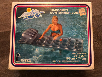 Vintage(1985) Wet Set  18- Pocket Lounge Intex Silver 76'' x 29''- New Sealed   