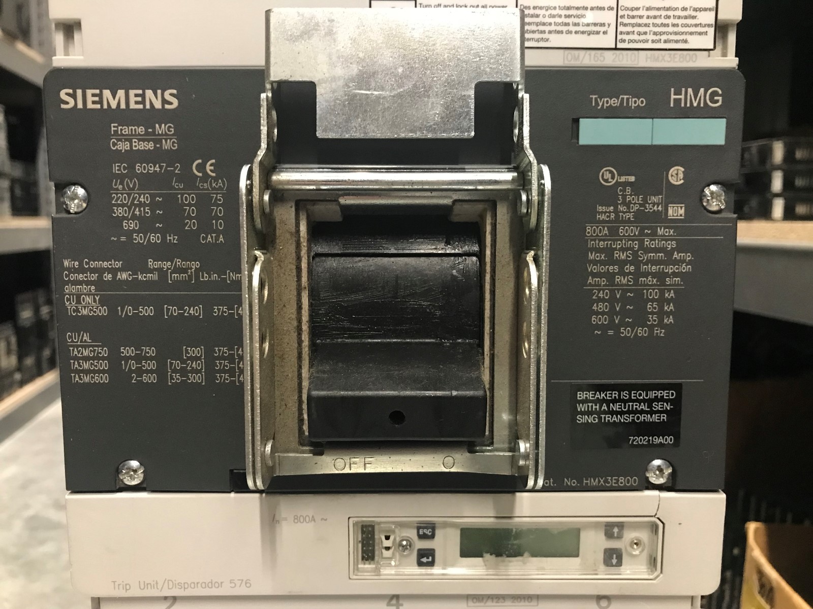 SIEMENS HMX3E800 800A 3P 600V Circuit Breaker **Free Shipping**