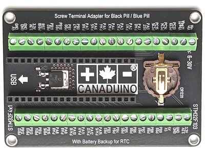 Screw Terminal Adapter for STM32 Blue & Black Pill, Battery Backup
