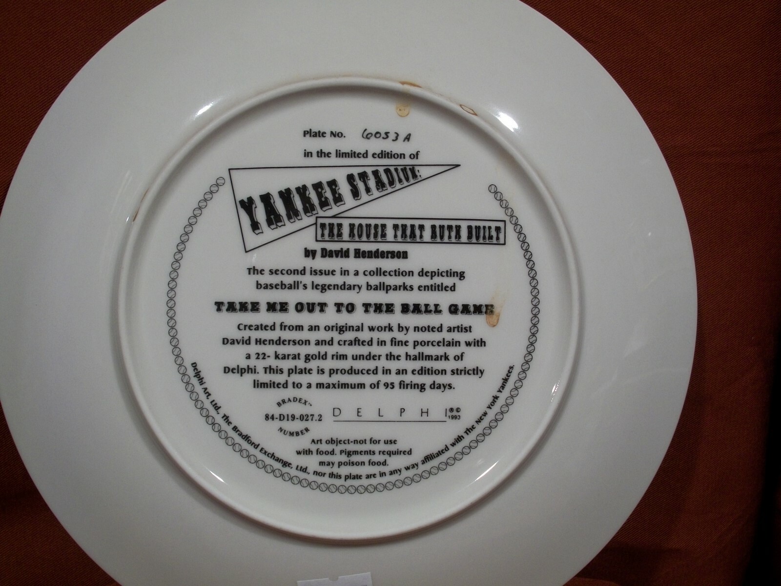 Bradford exchange Baseball Plates  Yankee Stadium 