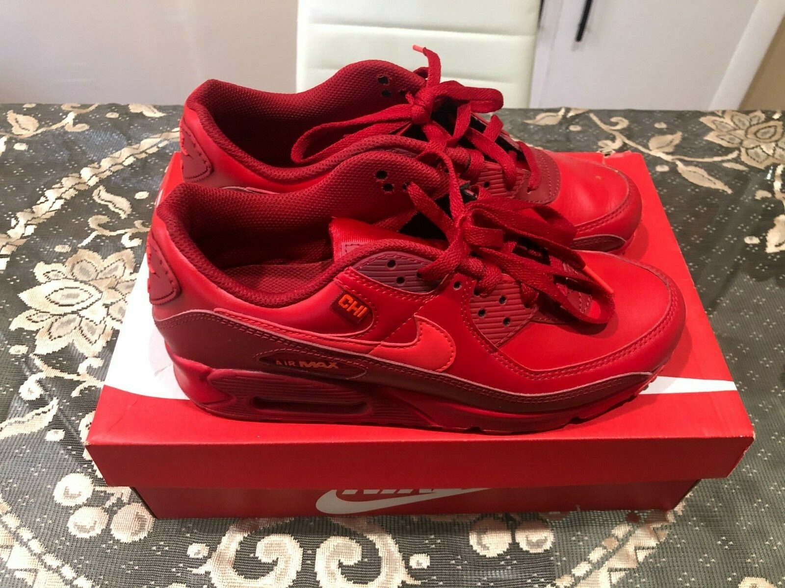 Nike Air Max 90 Chicago City Special Triple Red DH0146-600 Shoes Men's Size  8: купить с доставкой из США, цена 12 661 руб - (294708052304)