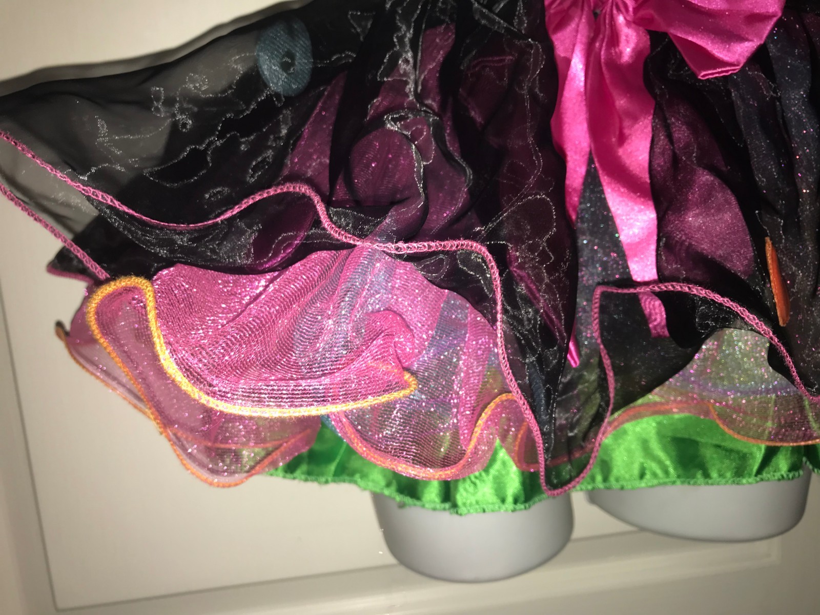 Hello Kitty Bright Multicolor Ruffle Organza Skirt Elastic Waistband Size M 8-10