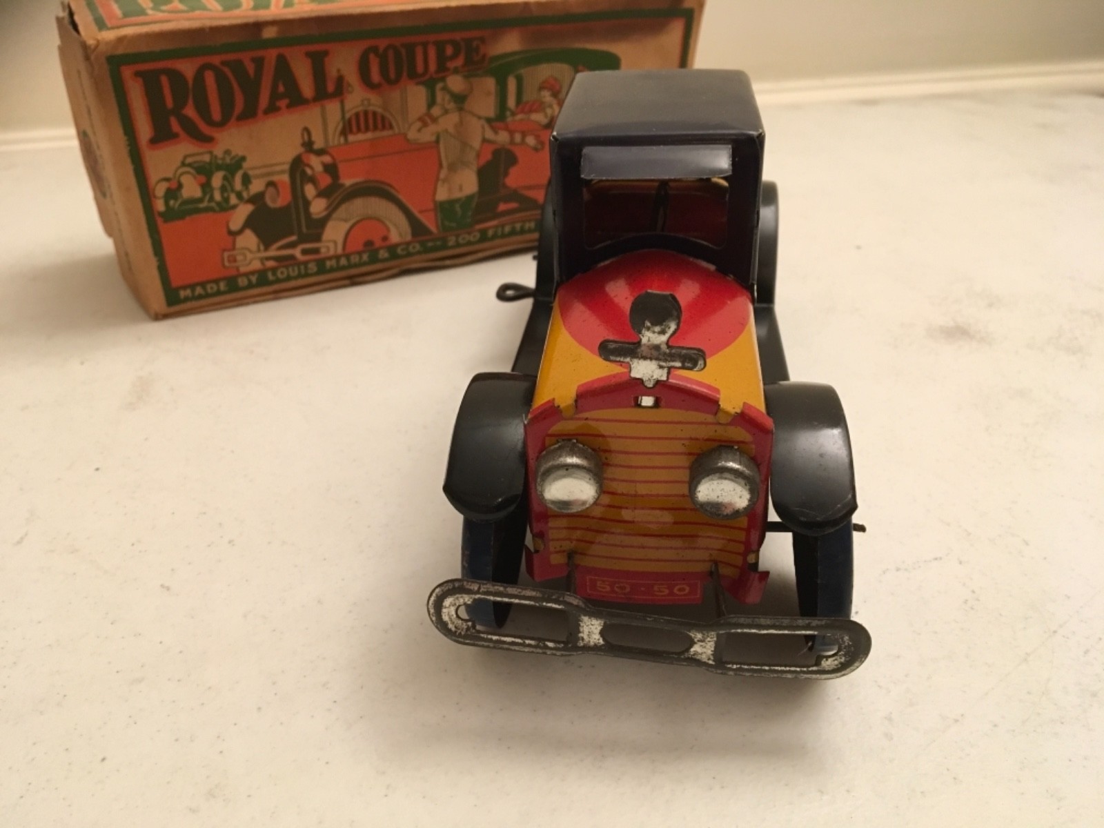 MARX 1920-30’s toy Royal Coupe tin litho car with Box!