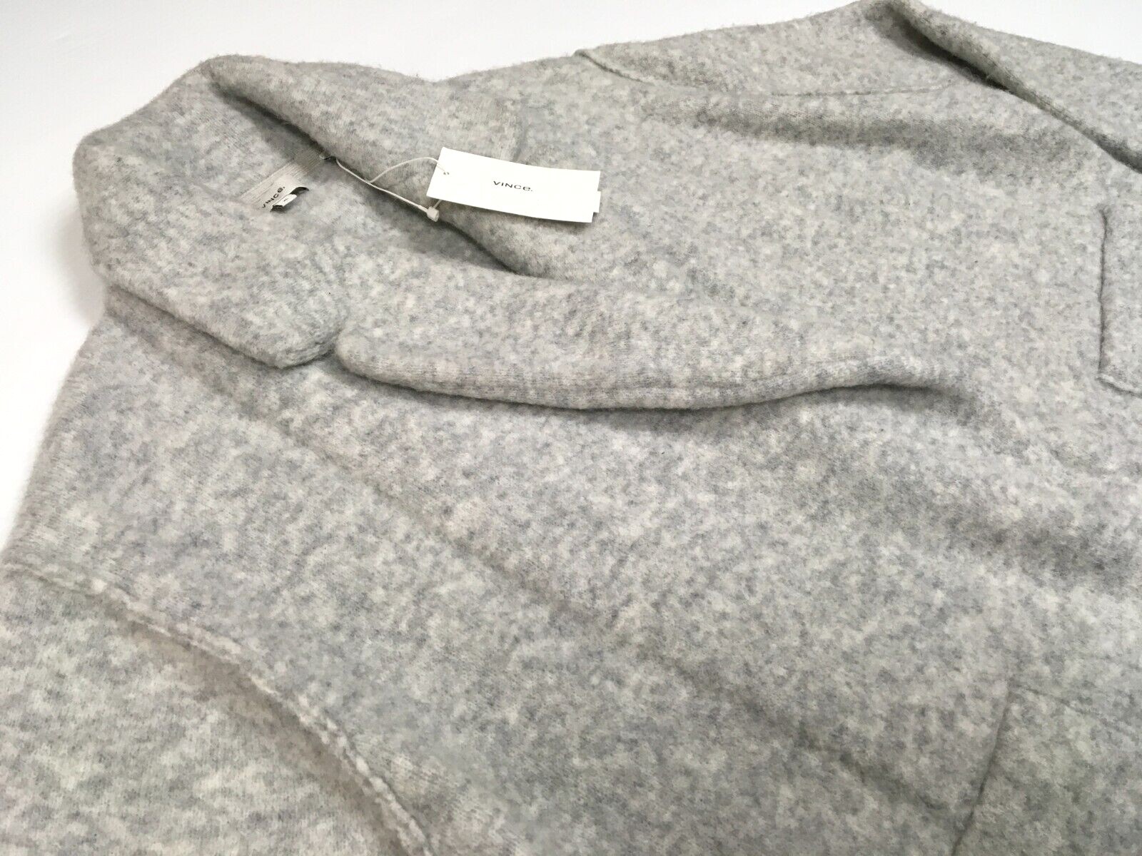 Pre-owned Vince $545  Wool Alpaca Chunky Thick Shawl Knit Sweater Cardigan Oversized Coat In Gray