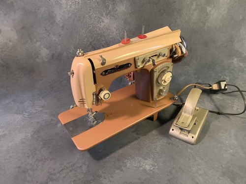 Vintage Stitchmaster Model 24 Sewing Machine Retro MCM Art Deco RARE Japan Works