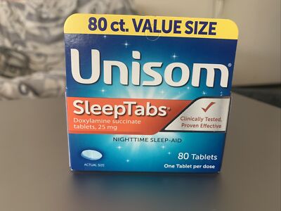 Unisom SleepTabs Nighttime Sleep-Aid Tablets - 80 Count - Expires 12/23