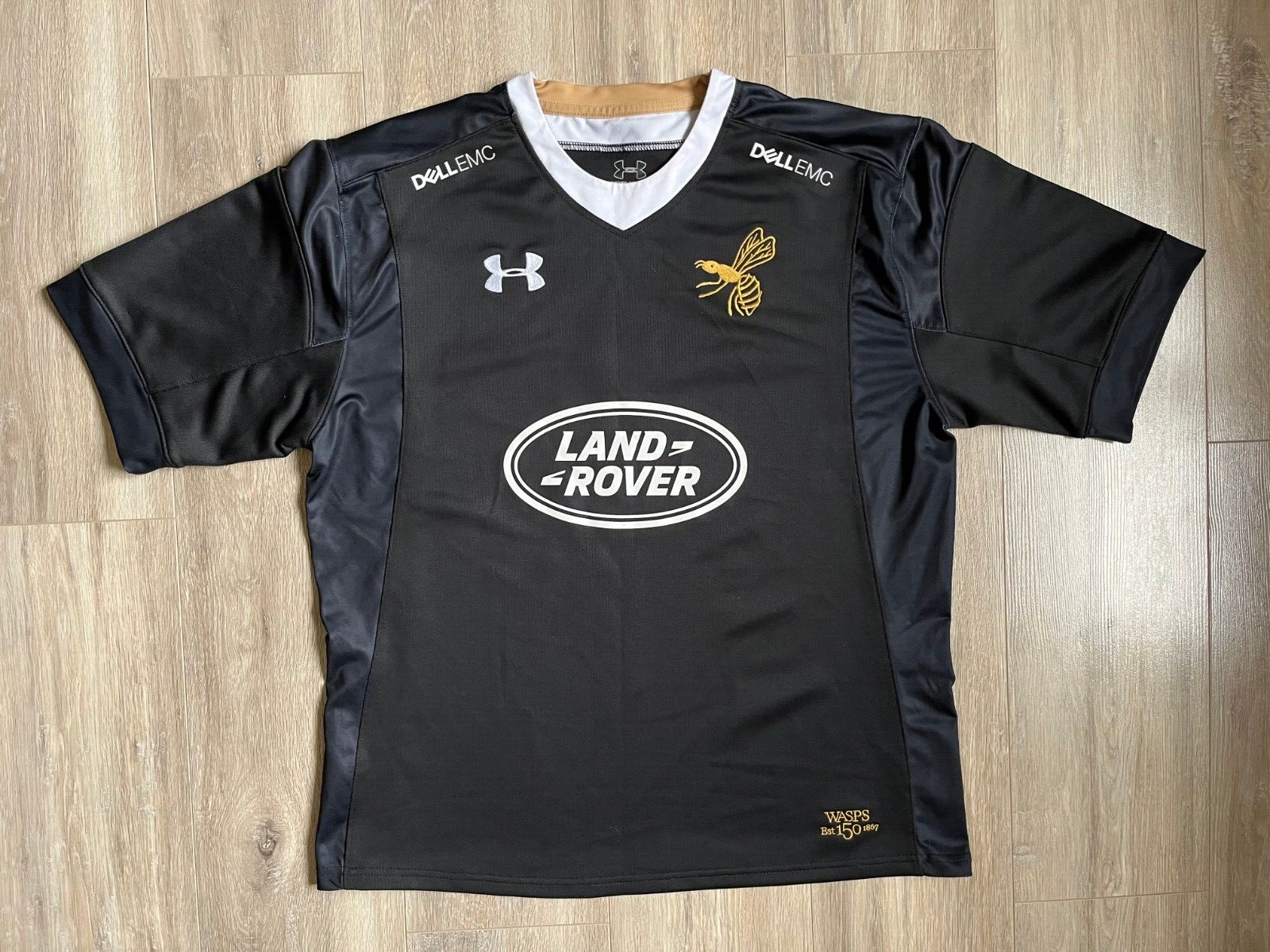 話題の人気 London Wasps Rugby Shirt Under Armour Jersey 150 Years ウェア