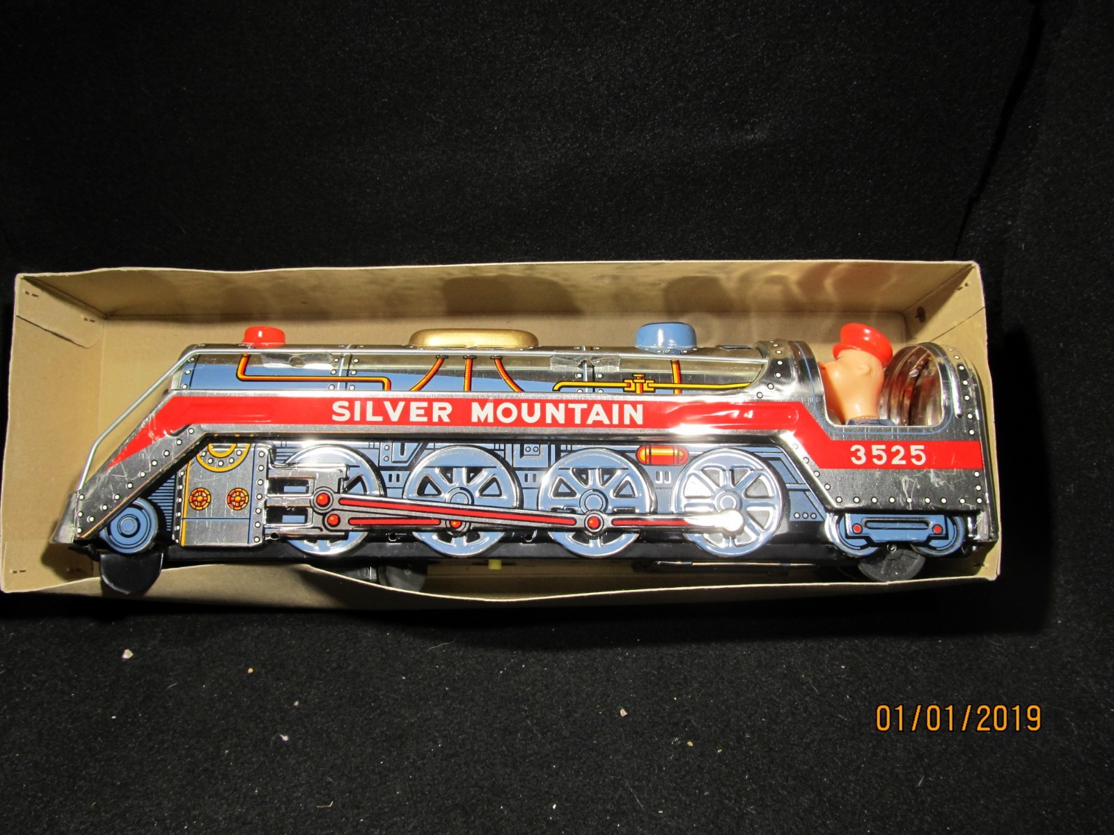 VINTAGE Marx 1960'S Silver Mountain Express Battery Operated Locomotive In Box