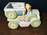 VINTAGE 1996 BABY NURSERY PLANTER BEARS DRIVING TRUCK BLUE YELLOW PINK GREEN