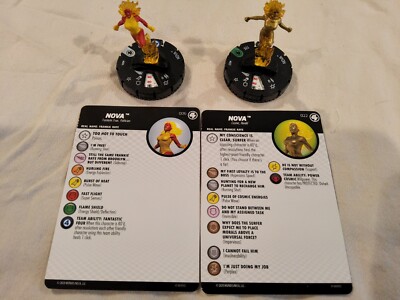 MARVEL FANTASTIC FOUR HEROCLIX: #006 & 022 NOVA  w/ CHARACTER CARD