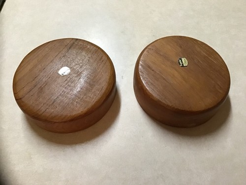 Vintage Teak Wood 2 Bowls Dolphin Salad Nut Decor Danish Mod MCM 5 3/4 X 1 3/4”