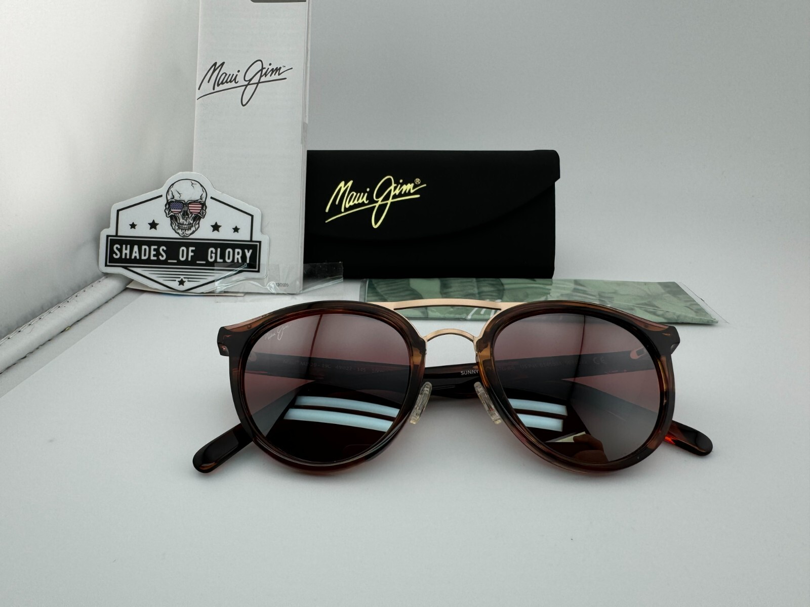 Pre-owned Maui Jim Sunny Days Mj 529-19c Espresso Smoke Maui Rose Red Polarized Sunglasses In Pink