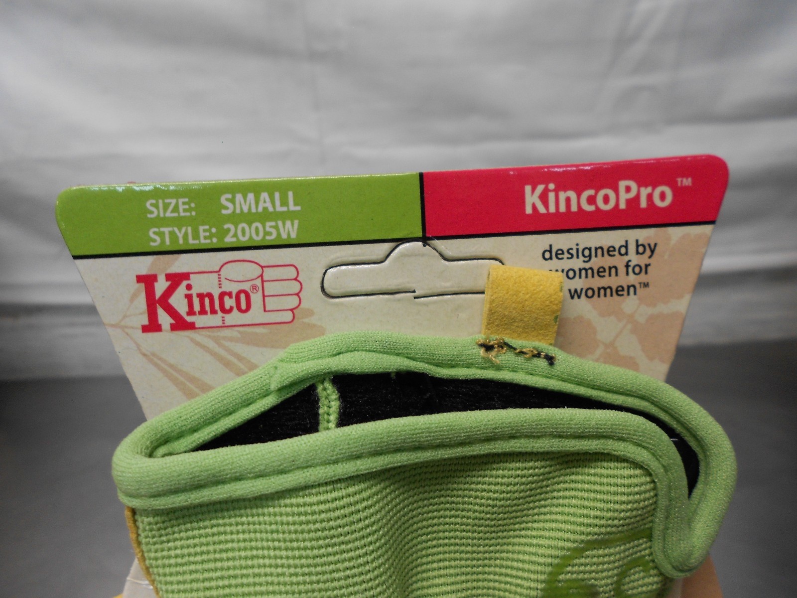 KincoPro Synthetic Leather Women's Glove w/Stretchable Green Back # SMALL