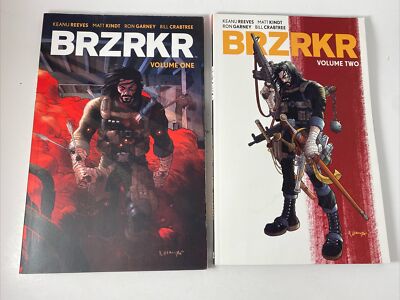 BRZRKR Vol 1 and Vol 2 by Keanu Reeves TPB BOOM! Studios 2021, 2022