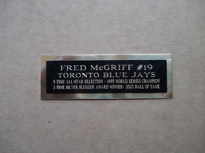 Fred McGriff Baseball Card Plaque Nameplate Toronto Blue Jays 1'' X 3''
