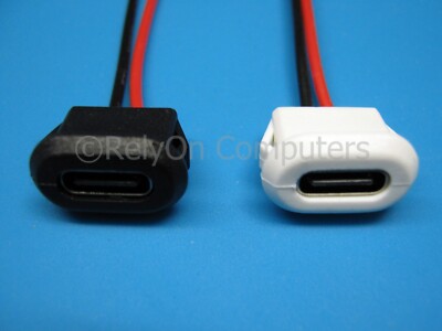 Two(2) Universal USB Type-C Charging Port 2-pin Connector Jack With Card Buckle