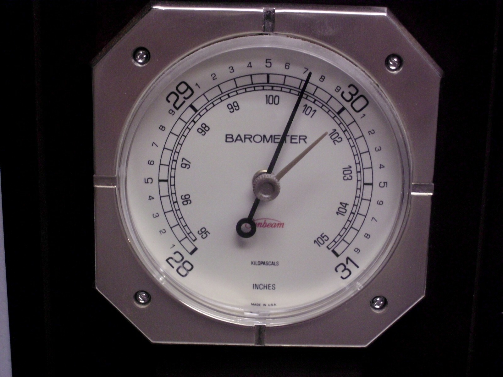 Vintage Sunbeam Wood Weather Station Cherry ? Brass