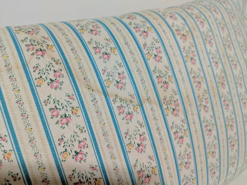 Vintage Feather Pillow Roses Striped Ticking 25