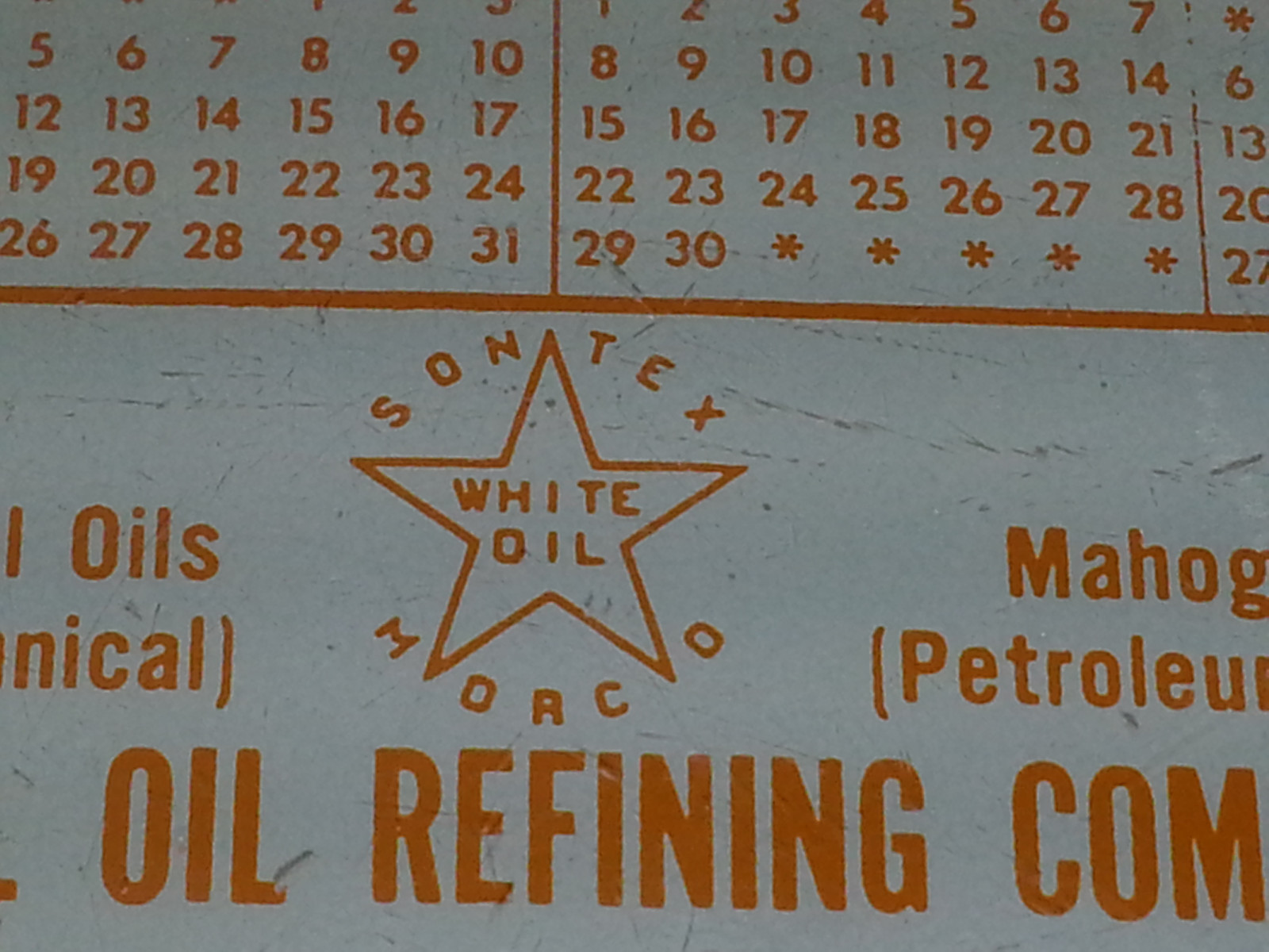 Vintage 1964 glass ashtray MINERAL OIL REFINING COMPANY Dickinson Texas NICE!