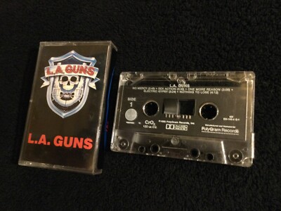 L.A. GUNS - LA GUNS (1988) Cassette CrO2 tested holes in insert &sticker on case