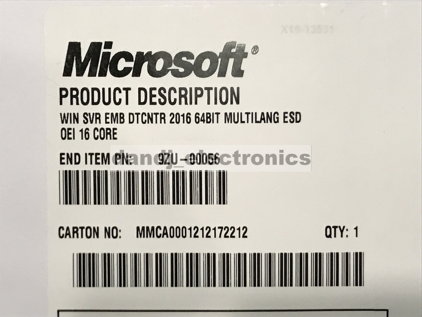 Microsoft Windows Server 2016 DataCenter License 64 Bit 16 Core License