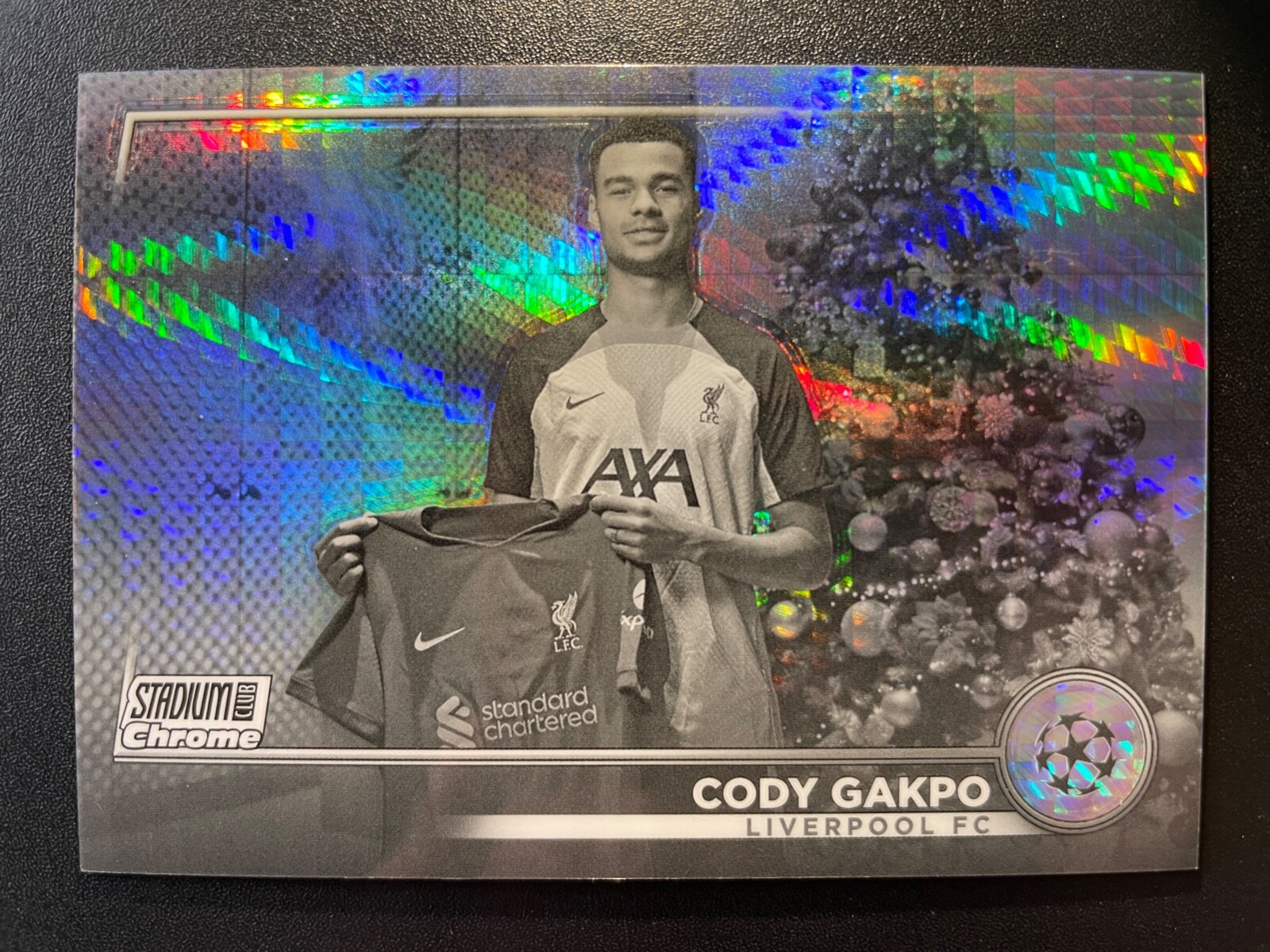 2022-23 Topps Stadium Club Chrome UCC Cody Gakpo Black White