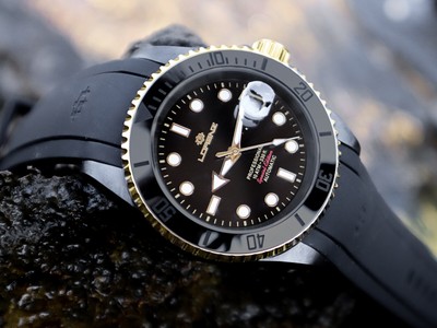 Pre-owned Lorenz Mens Automatic Wristwatch Doppia Iniezione 030197bk Silicone Black