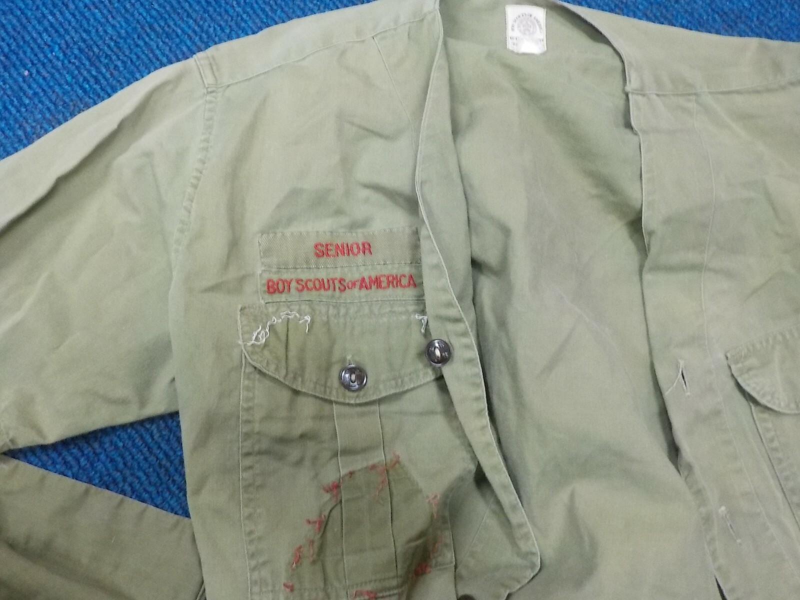 boy scout uniforms-  Lot 8 mixed Scout uniforms, shirts etc.