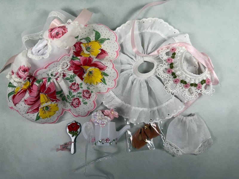 Newly Made Hankie Dress Outfit For 8” Hard Plastic Doll