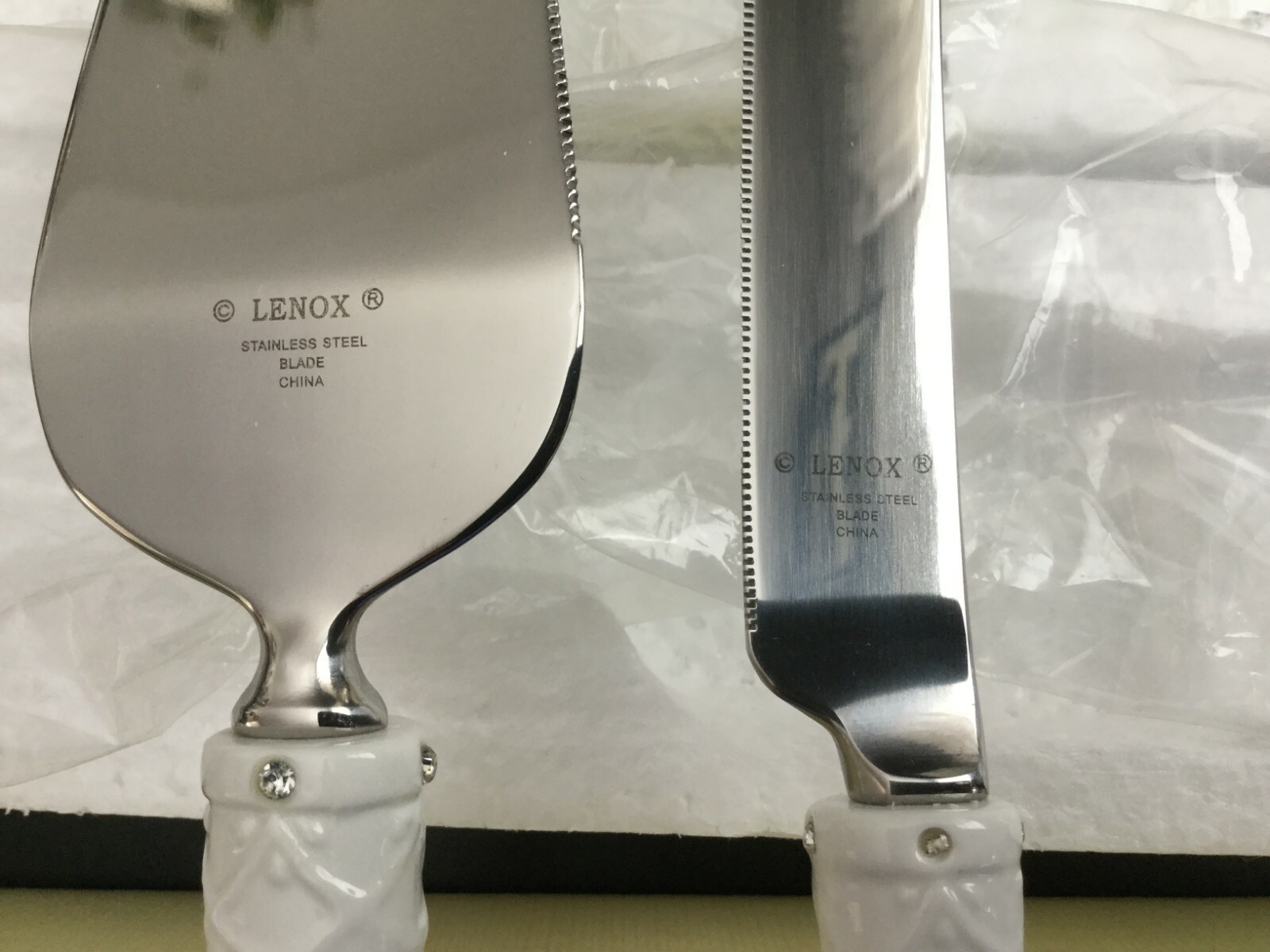 New Lenox Wedding Bliss 2 Piece Dessert Set Cake Server & Knife Stainless Steel