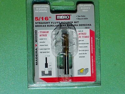 MIBRO 5/16'' STRAIGHT FLUTE ROUTER BIT WOOD GROOVING AND RABBETING 726131 POWER