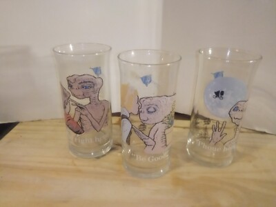 Set of 3 1982 E.T. (Pizza Hut) Drinking Glasses