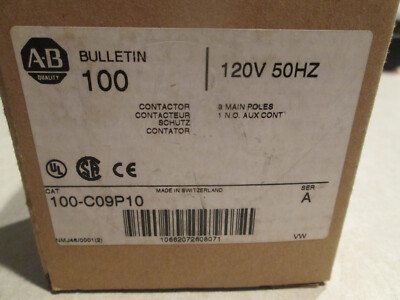 ALLEN BRADLEY 100-C09P10  CONTACTOR SER. A  **NEW**