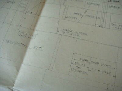 Original Blueprints British FDT-217 Normandy D-Day Ship Fighter Direction Tender